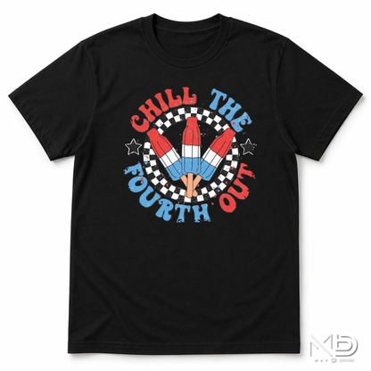Chill The Fourth Out Shirt | Patriotic Popsicle Fourth of July Graphic Tee