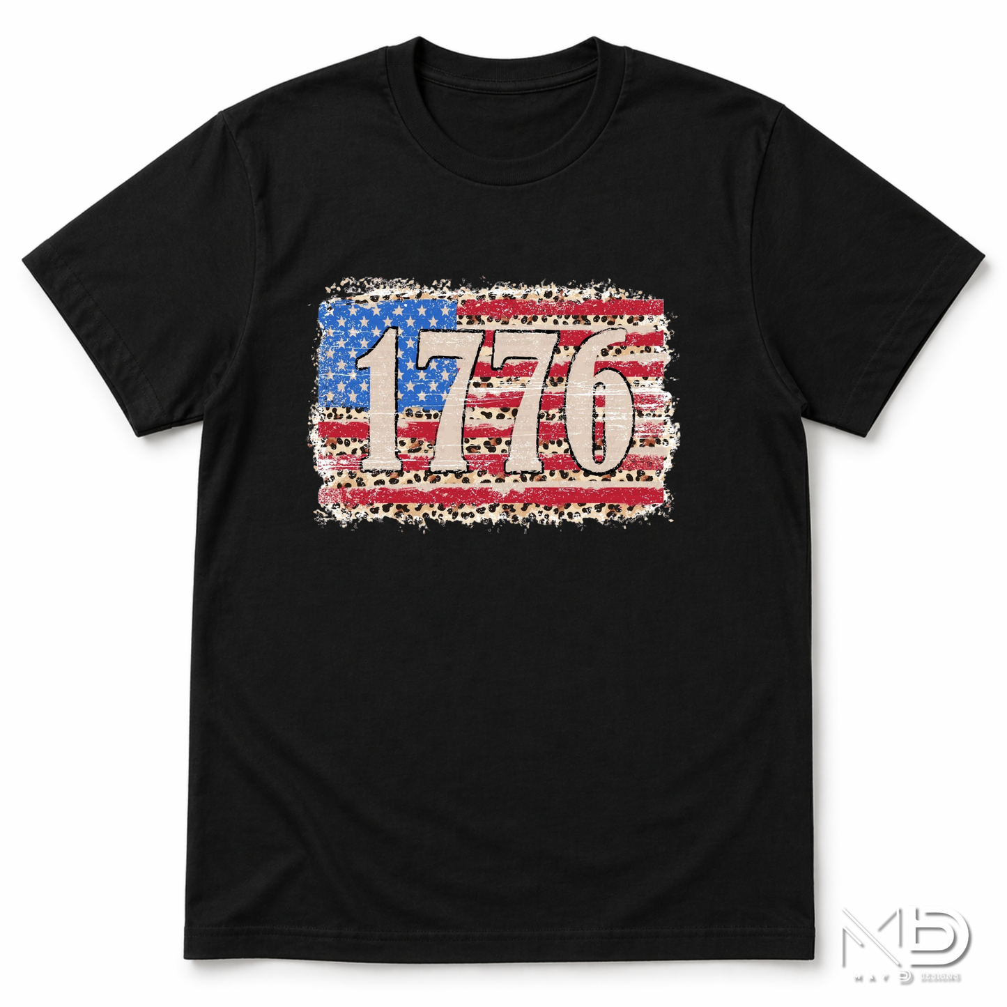 1776 Patriotic Leopard Flag Shirt | Vintage America Independence Day Tee | Fourth of July Graphic T-Shirt