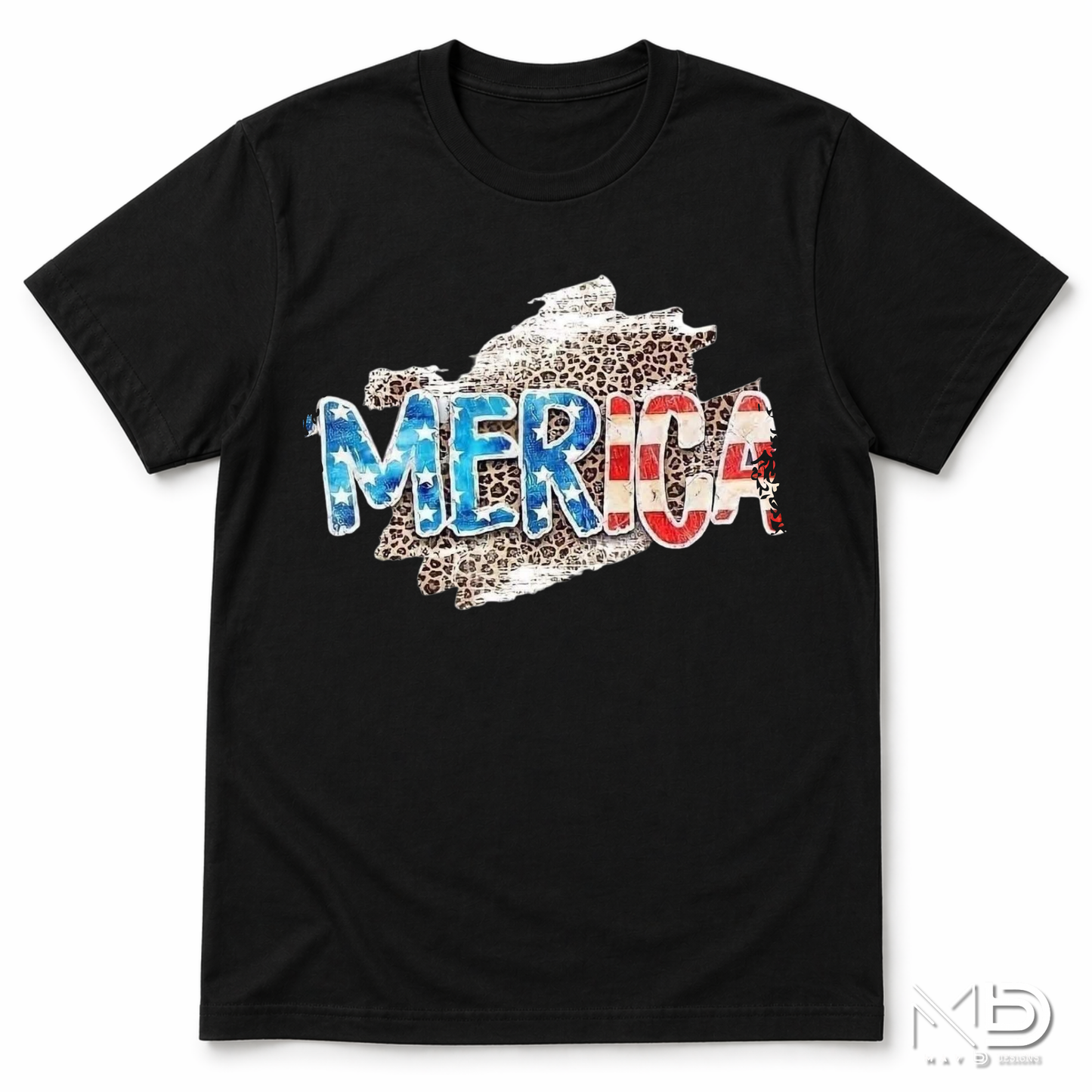’Merica Patriotic Leopard Print Shirt | Funny America Graphic Tee | Red White Blue Independence Day T-Shirt | 4th of July Shirt