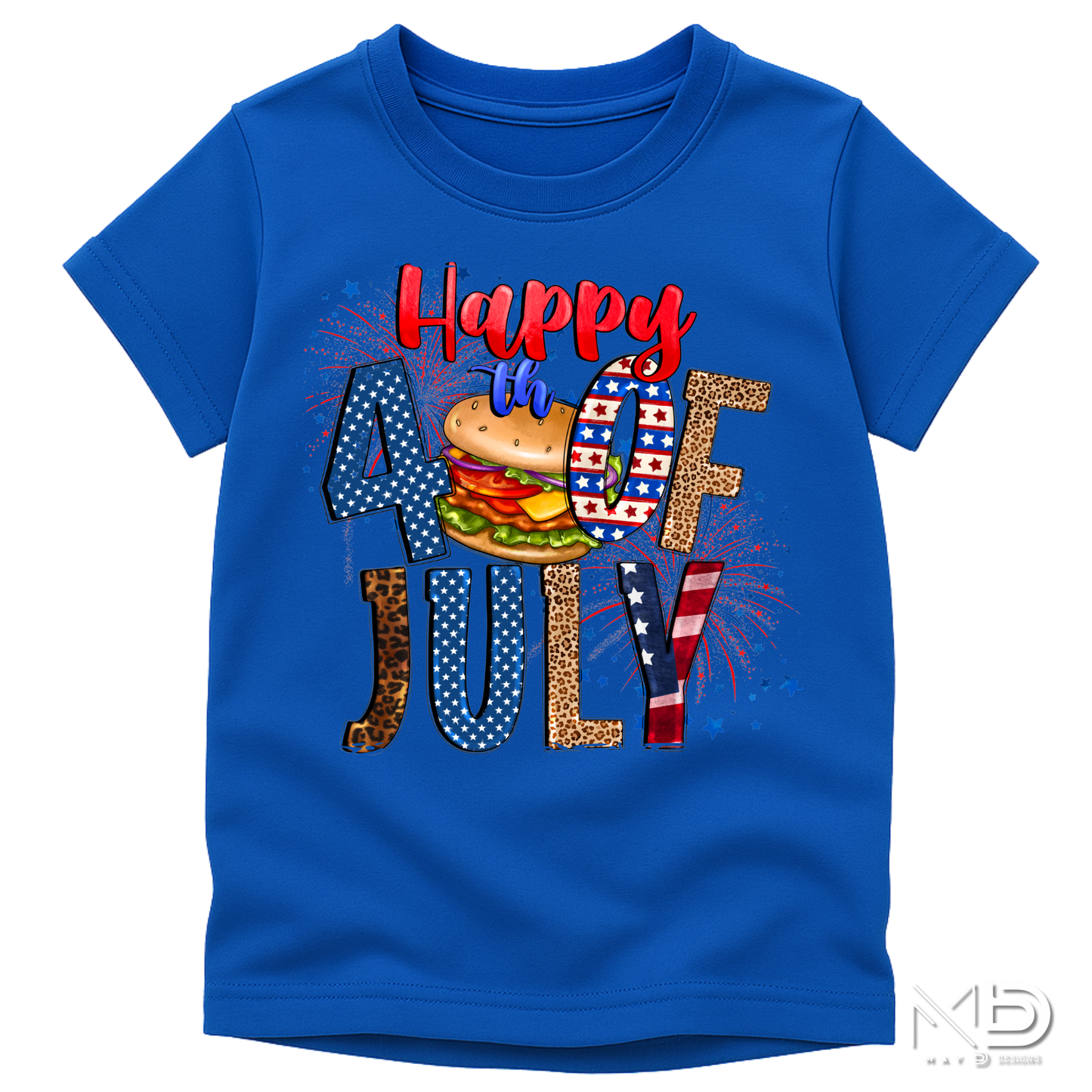 Happy 4th of July Burger Shirt | Patriotic BBQ Graphic Tee | Red White Blue Independence Day T-Shirt | Funny Summer Cookout Shirt