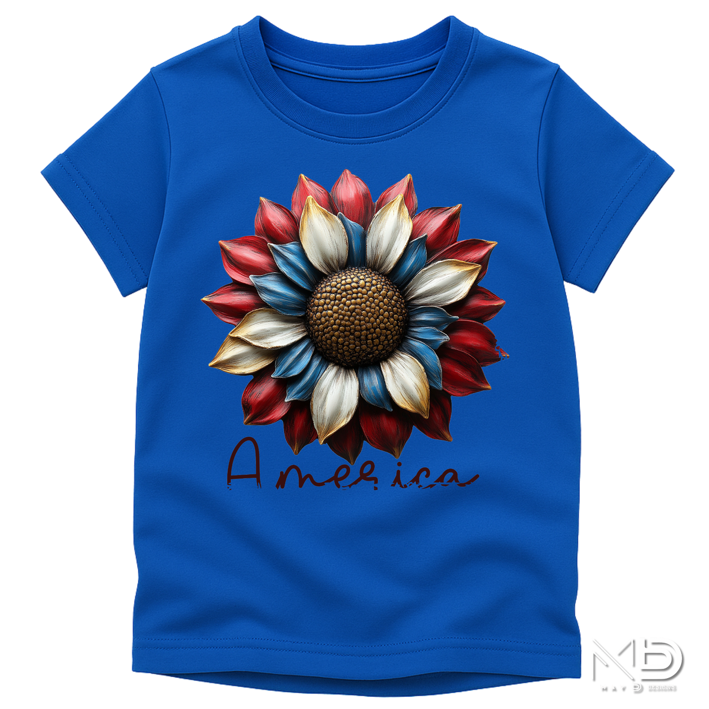 Patriotic Sunflower America Shirt | Red White Blue Floral Graphic Tee | Americana Sunflower T-Shirt | 4th of July Floral Shirt