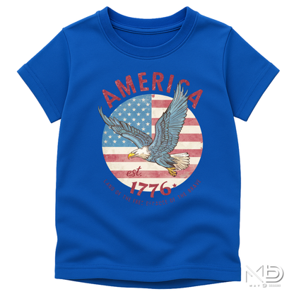 America Est. 1776 Bald Eagle Patriotic Shirt | Vintage USA Flag Graphic Tee | Freedom & Liberty Independence Day T-Shirt