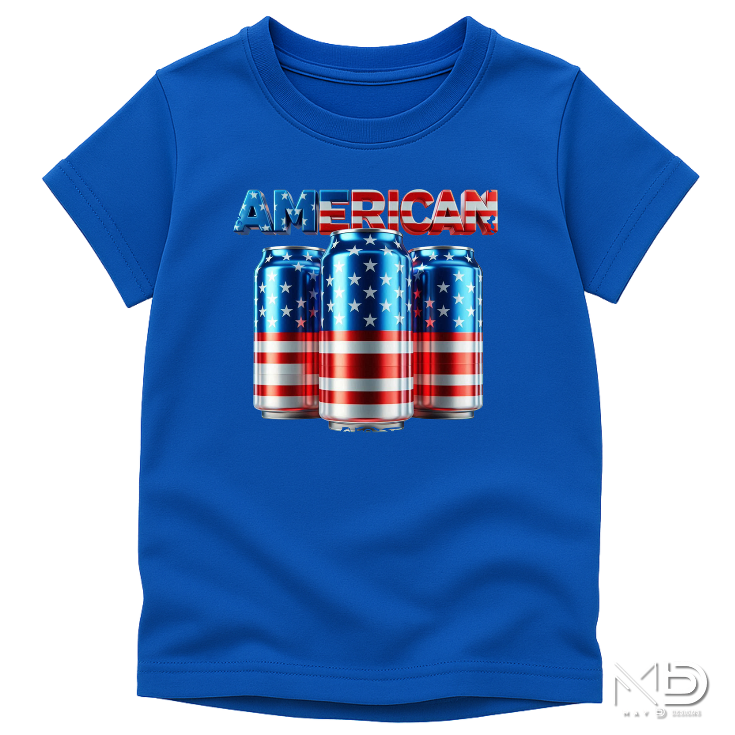 American Flag Beer Can Shirt | Patriotic Drinking Tee | Red White Blue Beer Lover T-Shirt | Fourth of July Party Graphic Tee