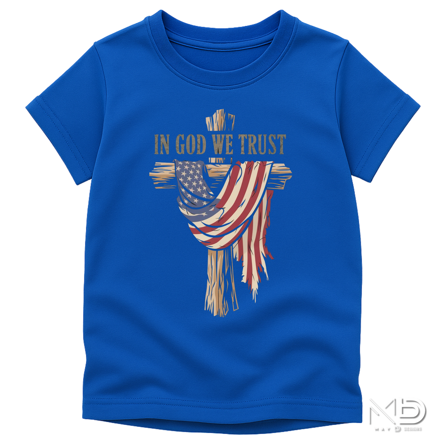 In God We Trust Patriotic Cross Shirt | Christian American Flag Tee | Faith & Freedom Graphic T-Shirt