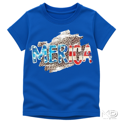 ’Merica Patriotic Leopard Print Shirt | Funny America Graphic Tee | Red White Blue Independence Day T-Shirt | 4th of July Shirt