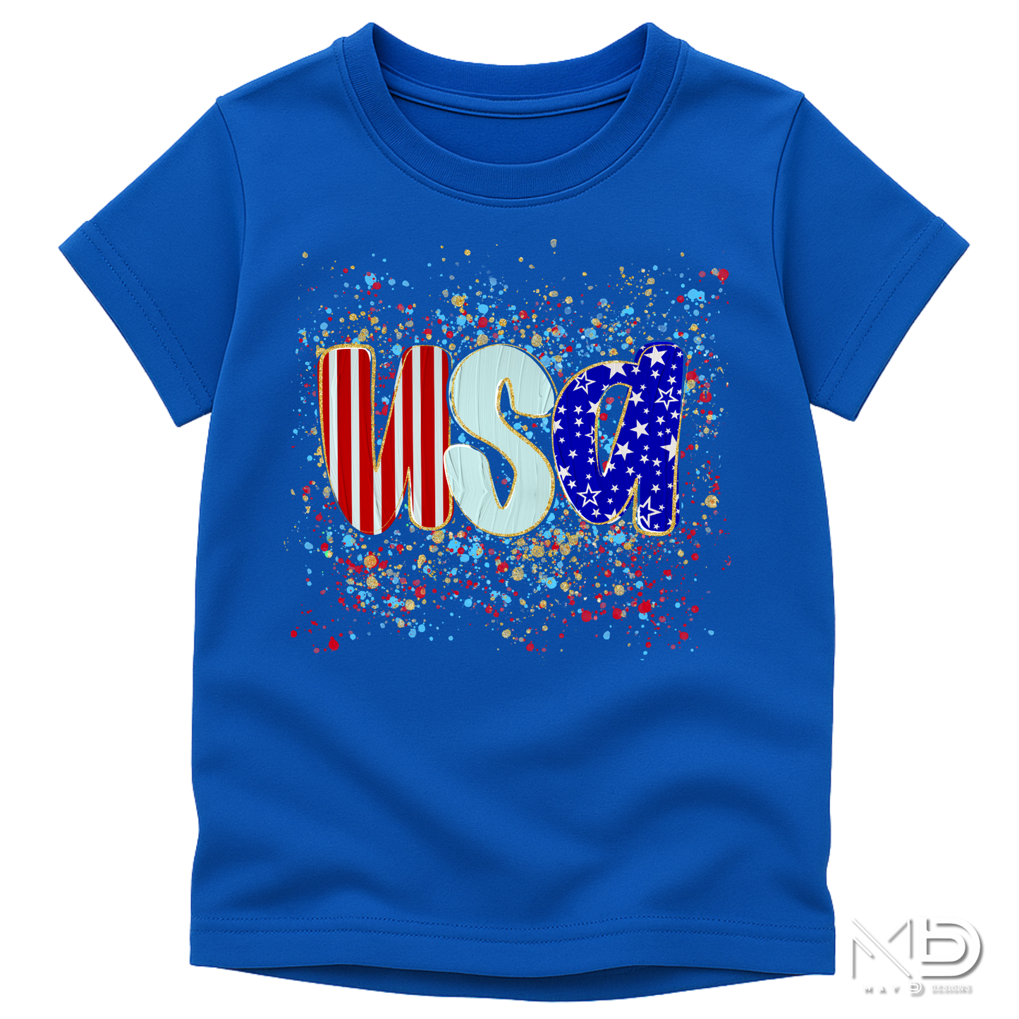 USA Patriotic Splash Shirt | Red White and Blue Americana Tee | Fourth of July Graphic T-Shirt | USA Independence Day Shirt