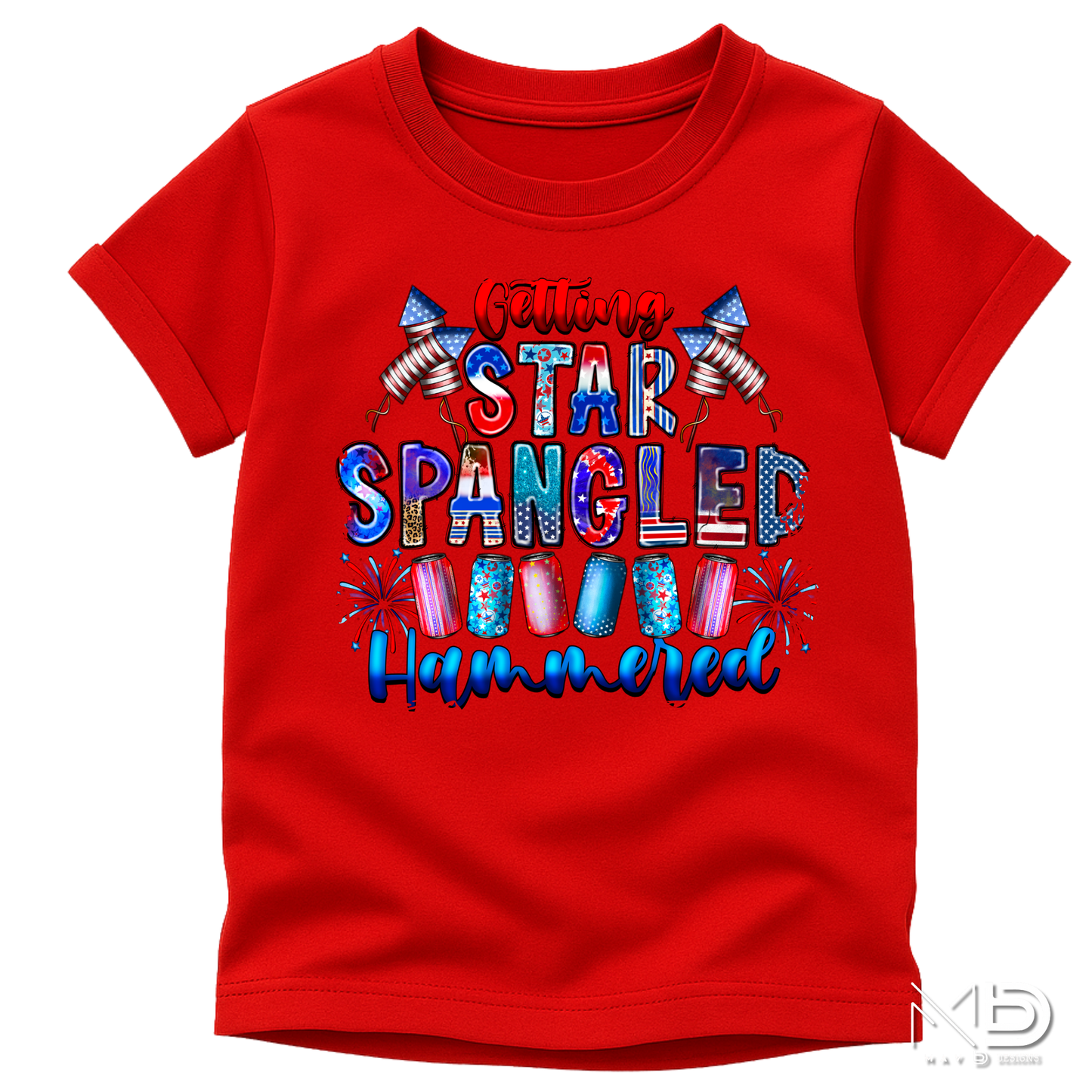 Getting Star Spangled Hammered Funny 4th of July Shirt | Patriotic Drinking Tee