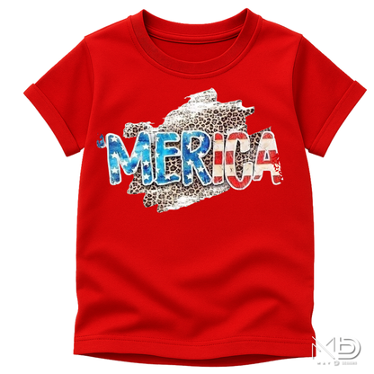 ’Merica Patriotic Leopard Print Shirt | Funny America Graphic Tee | Red White Blue Independence Day T-Shirt | 4th of July Shirt
