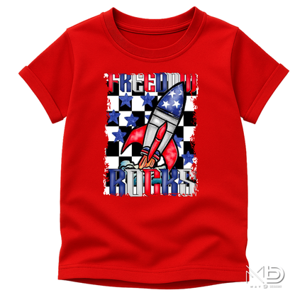 Freedom Rocks Rocket Launch Patriotic Tee