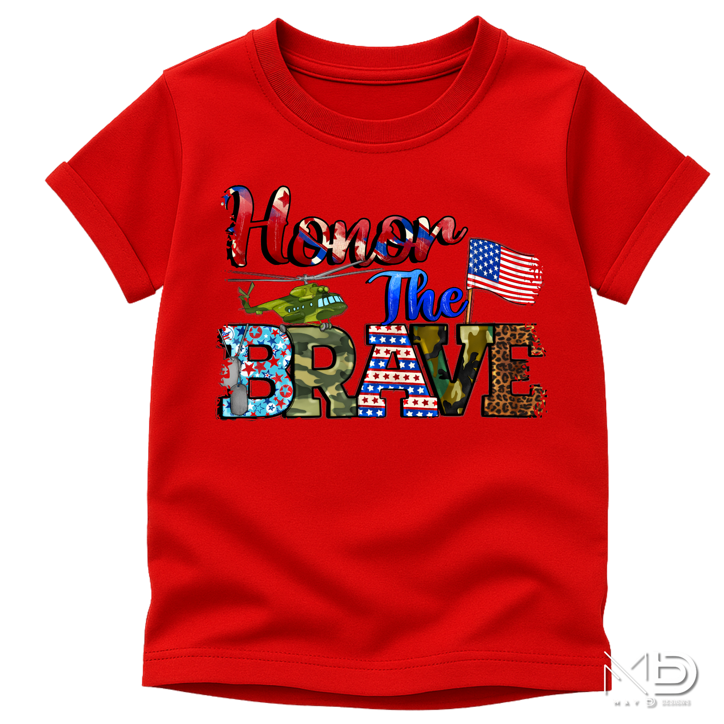 Honor The Brave Patriotic Military Shirt | Veteran Appreciation Tee | American Flag Support Our Troops T-Shirt