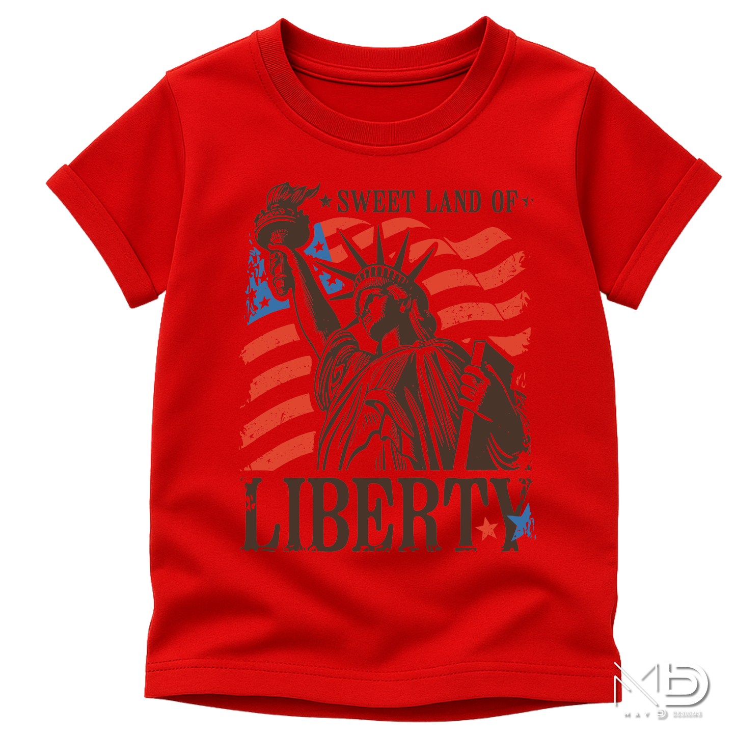 Sweet Land of Liberty Shirt | Statue of Liberty Patriotic Tee | Americana Fourth of July Shirt | USA Freedom Graphic T-Shirt