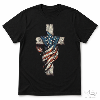 Patriotic Cross Shirt | Faith & Freedom USA Graphic Tee