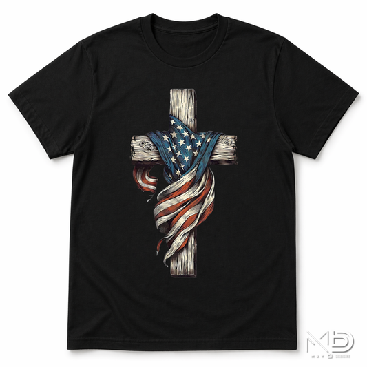 Patriotic Cross Shirt | Faith & Freedom USA Graphic Tee