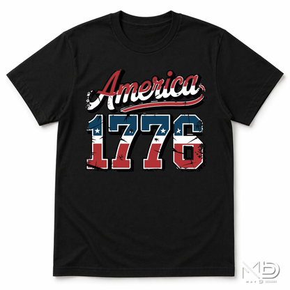 America 1776 Shirt | Vintage Patriotic Fourth of July Graphic Tee