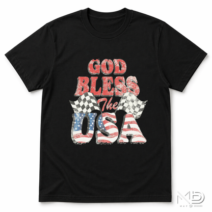 God Bless the USA Shirt | Patriotic American Flag Graphic Tee