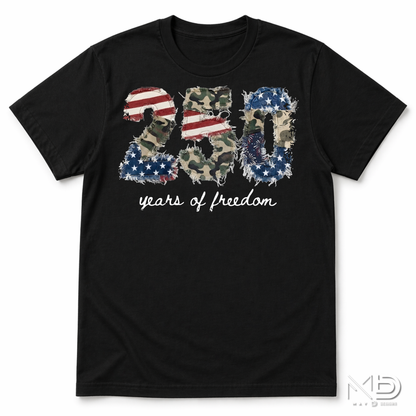 250 Years of Freedom Patriotic Shirt | America 250th Anniversary Tee | Semiquincentennial 1776-2026 Graphic T-Shirt