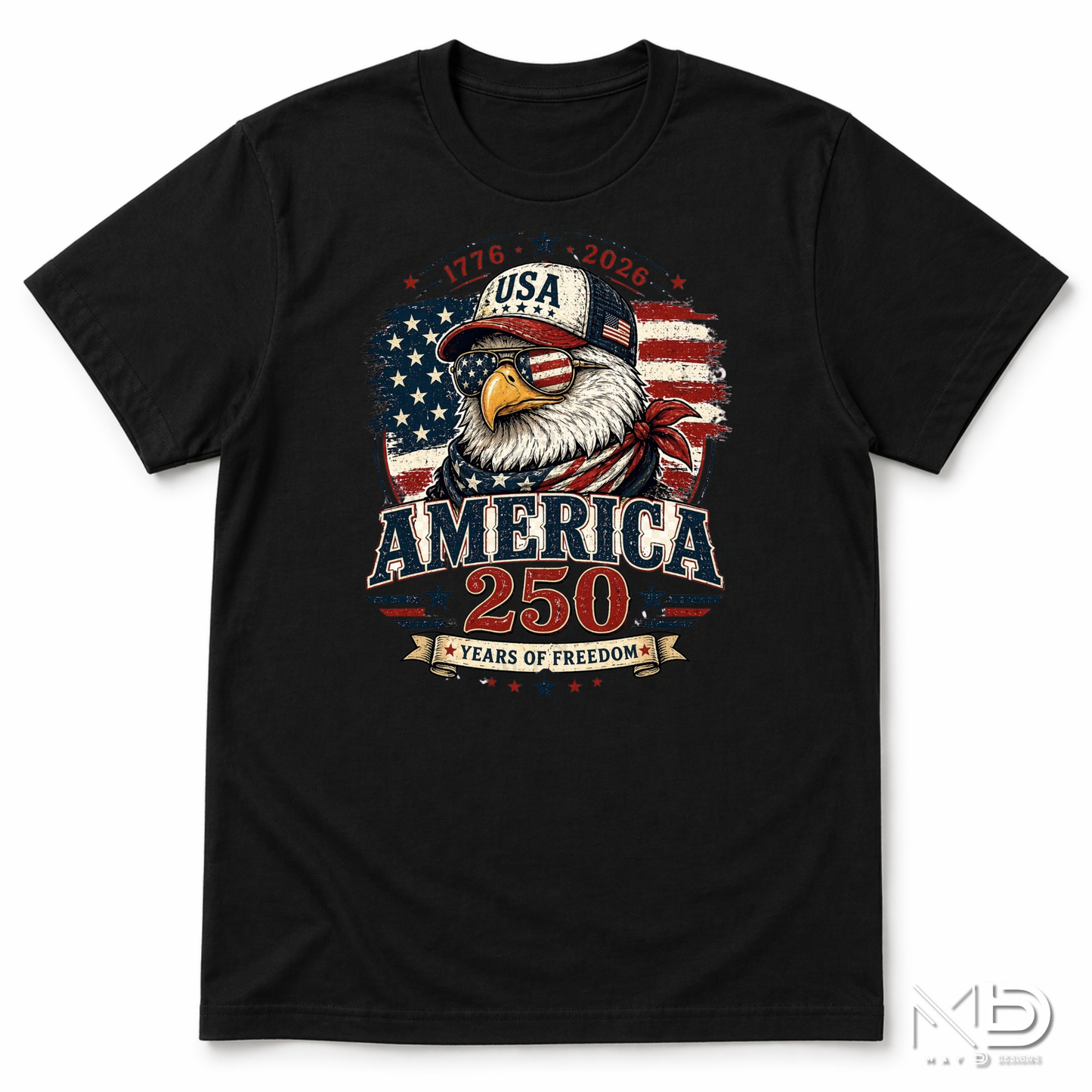 America 250 Shirt | Patriotic Eagle 1776-2026 USA Graphic Tee