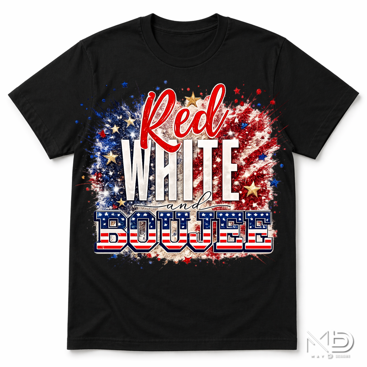 Red White and Boujee Shirt, Patriotic Fourth of July Tee, America Fireworks Shirt, USA Graphic Tee, July 4th Shirt