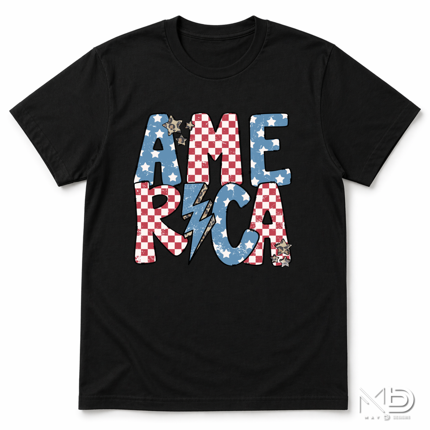 America Lightning Bolt Patriotic Shirt | Retro Fourth of July Graphic Tee