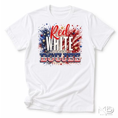 Red White and Boujee Shirt, Patriotic Fourth of July Tee, America Fireworks Shirt, USA Graphic Tee, July 4th Shirt
