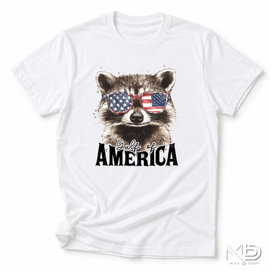 Gulf of America Raccoon Shirt | Patriotic Raccoon Graphic Tee | Funny Fourth of July USA T-Shirt