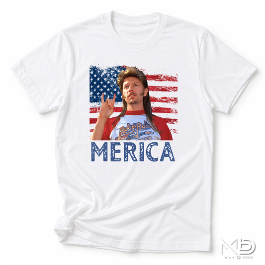 Merica Joe Dirt Shirt | Funny Patriotic Fourth of July Tee | Redneck America Graphic T-Shirt
