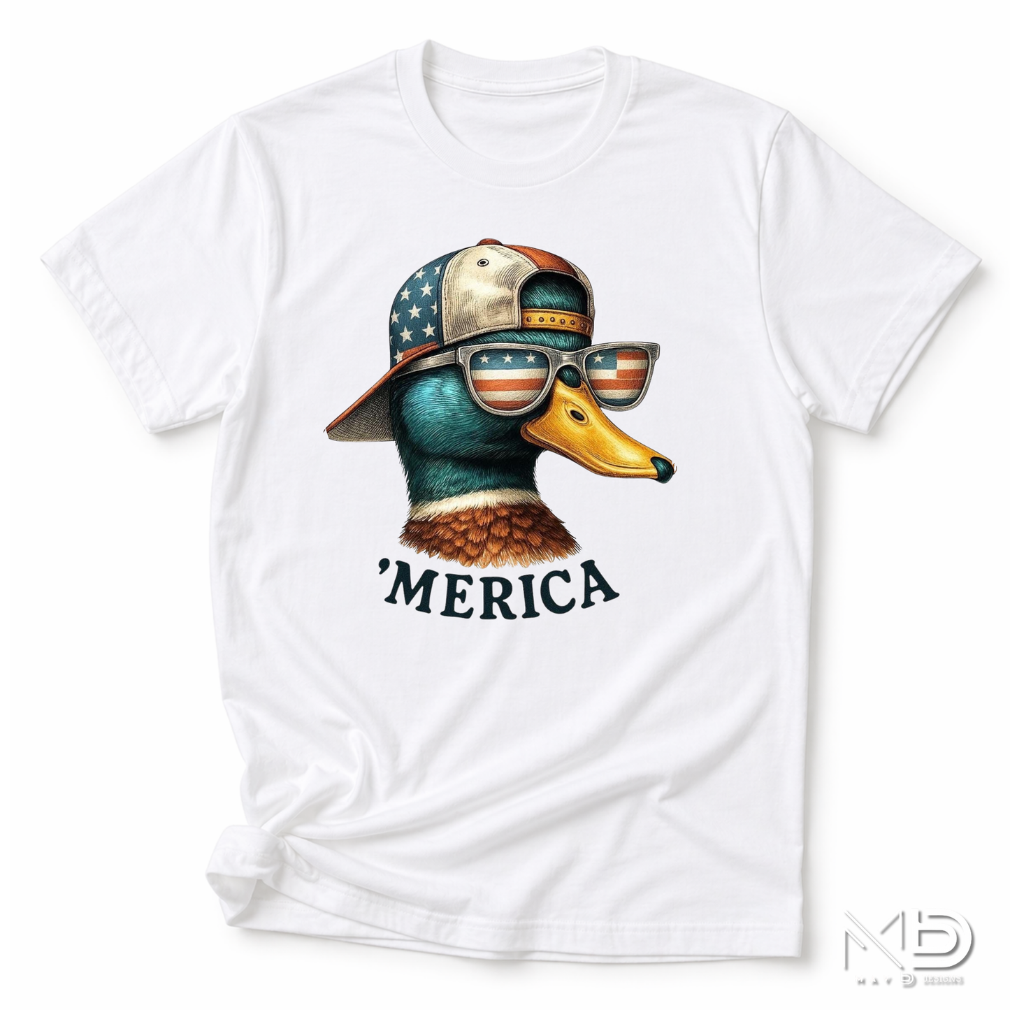 ’Merica Duck Patriotic Shirt | Funny Fourth of July Mallard Tee