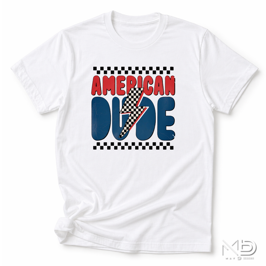 American Dude Patriotic Shirt | Retro Fourth of July Graphic Tee