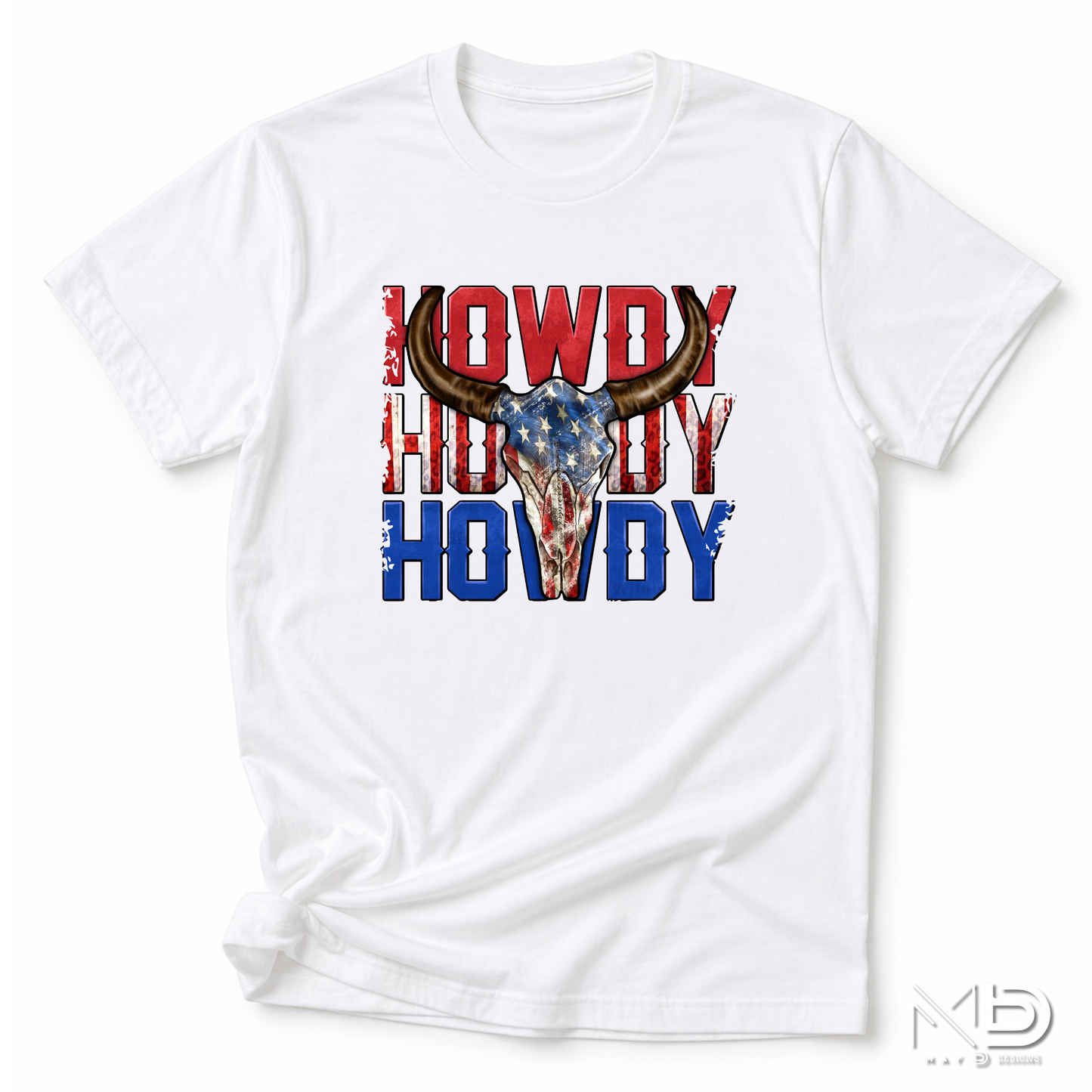 Howdy Howdy Howdy Shirt | Patriotic Cow Skull Western Graphic Tee