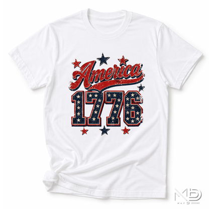 America 1776 Shirt | Vintage Patriotic USA Graphic Tee