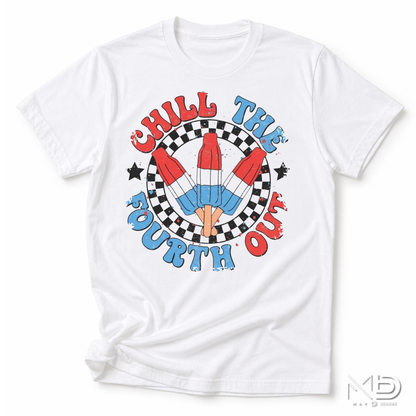 Chill The Fourth Out Shirt | Patriotic Popsicle Fourth of July Graphic Tee