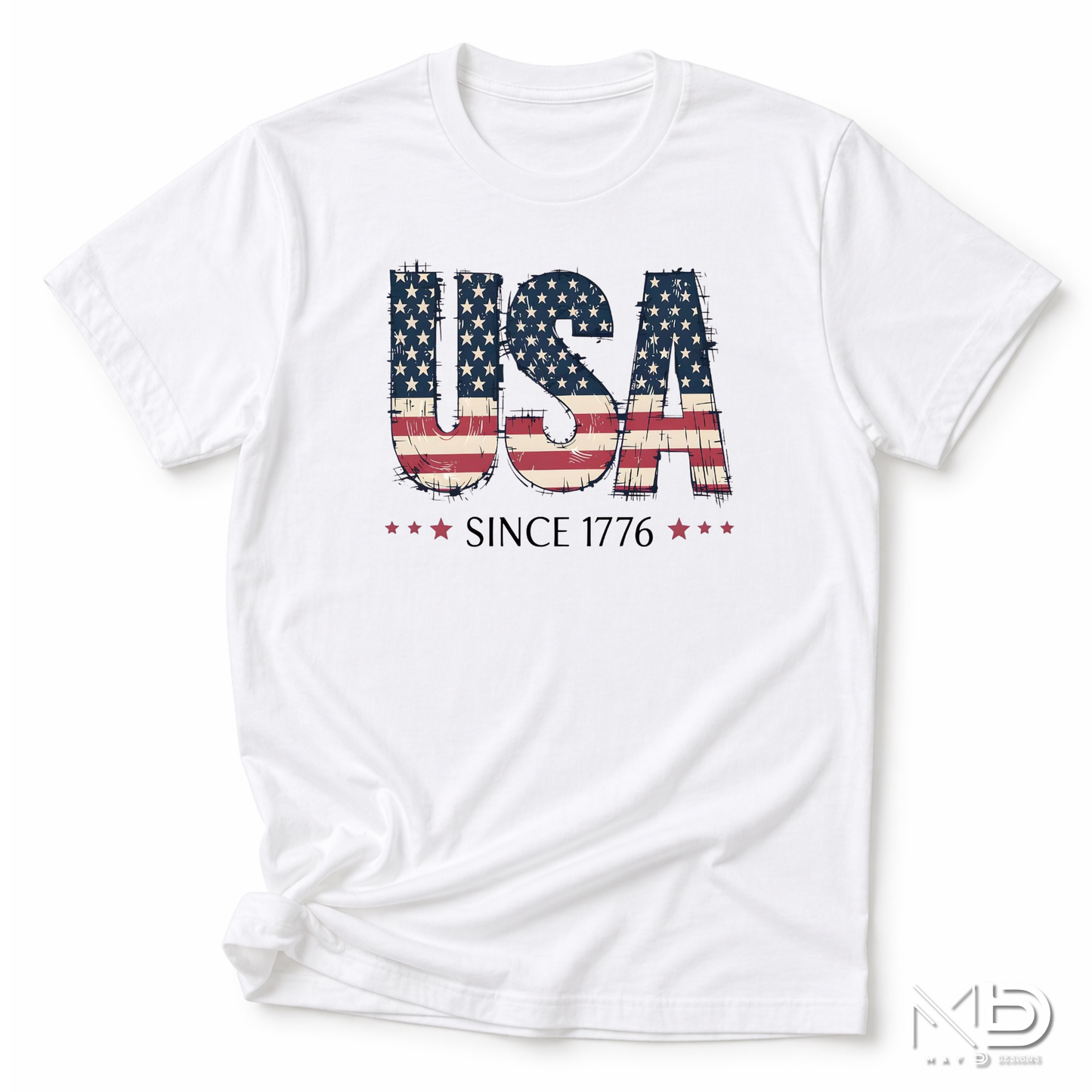 USA Since 1776 Shirt | Vintage American Flag Patriotic Graphic Tee
