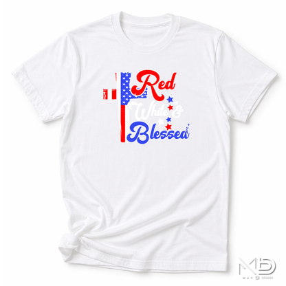 Red, White & Blessed Patriotic Cross Shirt