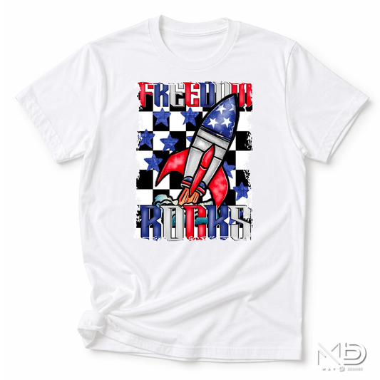 Freedom Rocks Rocket Launch Patriotic Tee