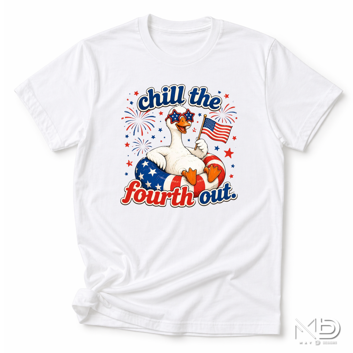 Chill the Fourth Out Shirt | Funny Patriotic Goose Fourth of July Tee
