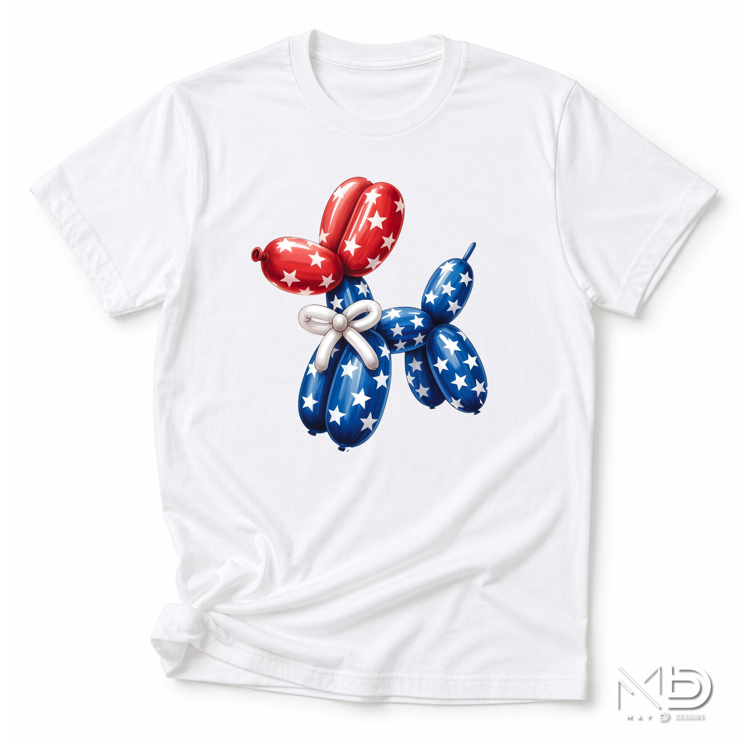 Patriotic Balloon Dog Shirt | Red White & Blue Fourth of July Tee