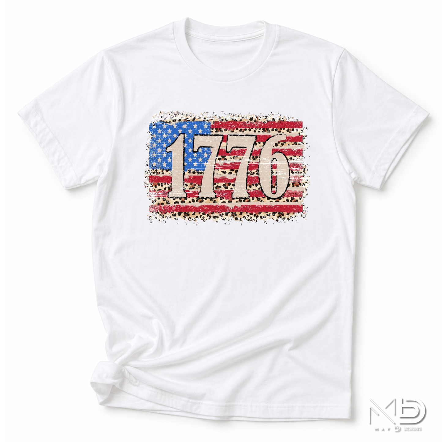1776 Patriotic Leopard Flag Shirt | Vintage America Independence Day Tee | Fourth of July Graphic T-Shirt