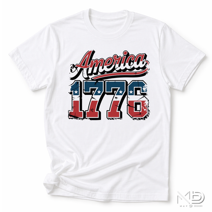 America 1776 Shirt | Vintage Patriotic Fourth of July Graphic Tee