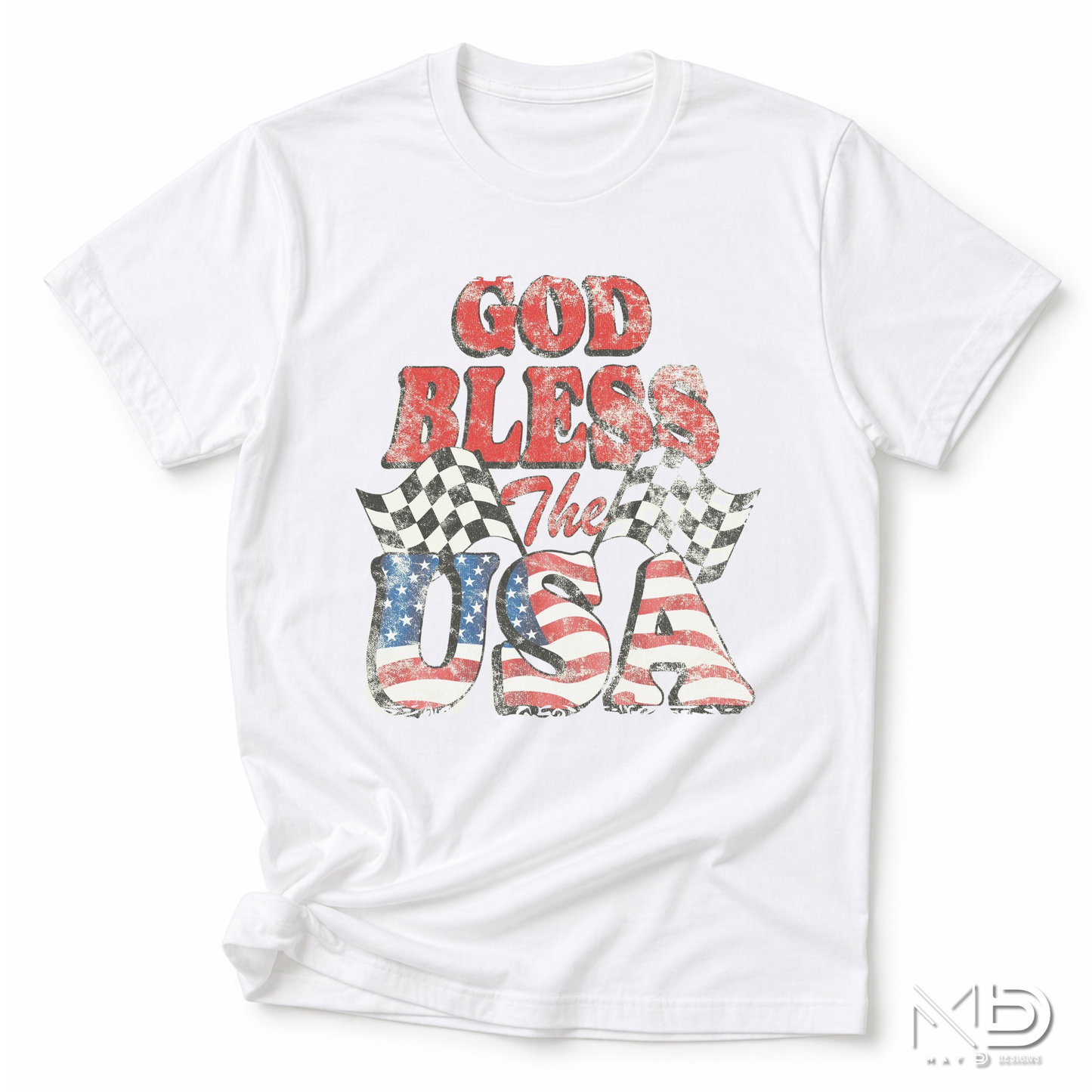 God Bless the USA Shirt | Patriotic American Flag Graphic Tee