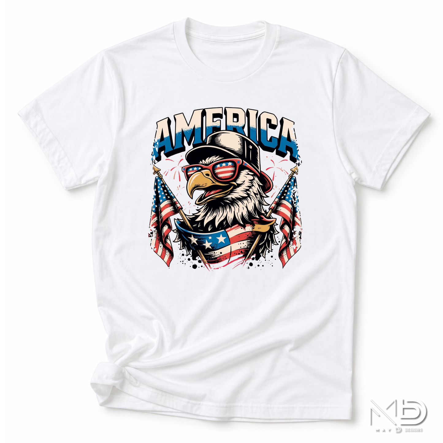 America Eagle Shirt | Patriotic Bald Eagle Fourth of July Graphic Tee
