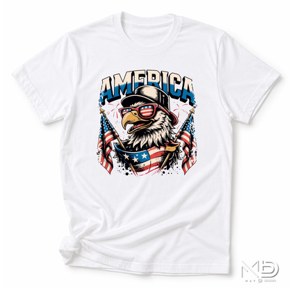 America Eagle Shirt | Patriotic Bald Eagle Fourth of July Graphic Tee