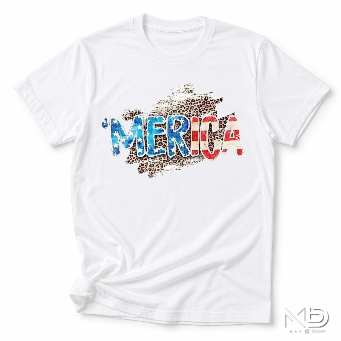 ’Merica Patriotic Leopard Print Shirt | Funny America Graphic Tee | Red White Blue Independence Day T-Shirt | 4th of July Shirt