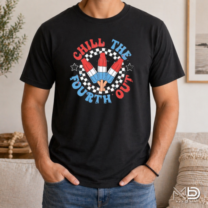 Chill The Fourth Out Shirt | Patriotic Popsicle Fourth of July Graphic Tee
