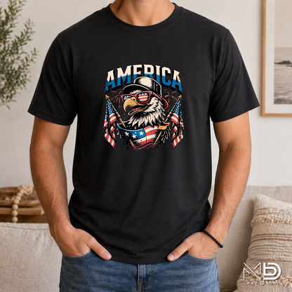 America Eagle Shirt | Patriotic Bald Eagle Fourth of July Graphic Tee