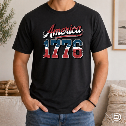 America 1776 Shirt | Vintage Patriotic Fourth of July Graphic Tee