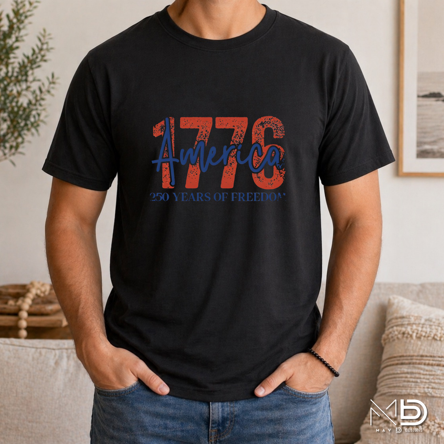 America 1776 | 250 Years of Freedom Patriotic Graphic Tee