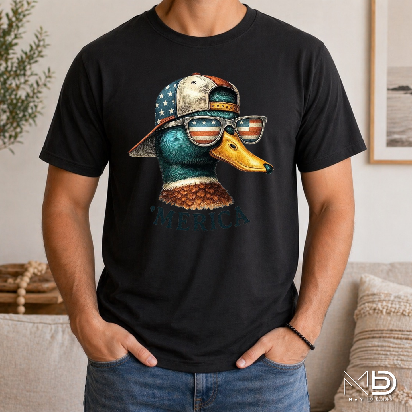 ’Merica Duck Patriotic Shirt | Funny Fourth of July Mallard Tee