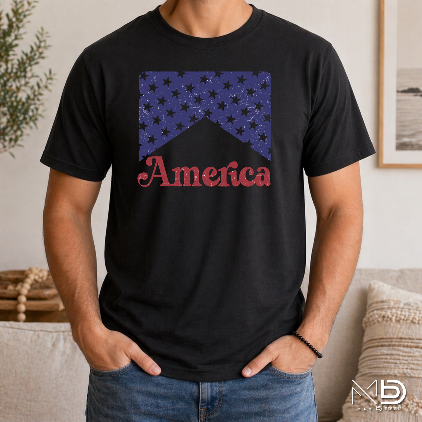 Vintage America Stars & Stripes Patriotic Shirt | Fourth of July Graphic Tee