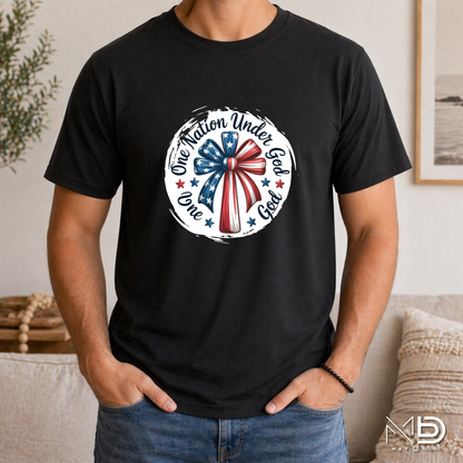 One Nation Under God Shirt | Christian Patriotic USA Graphic Tee