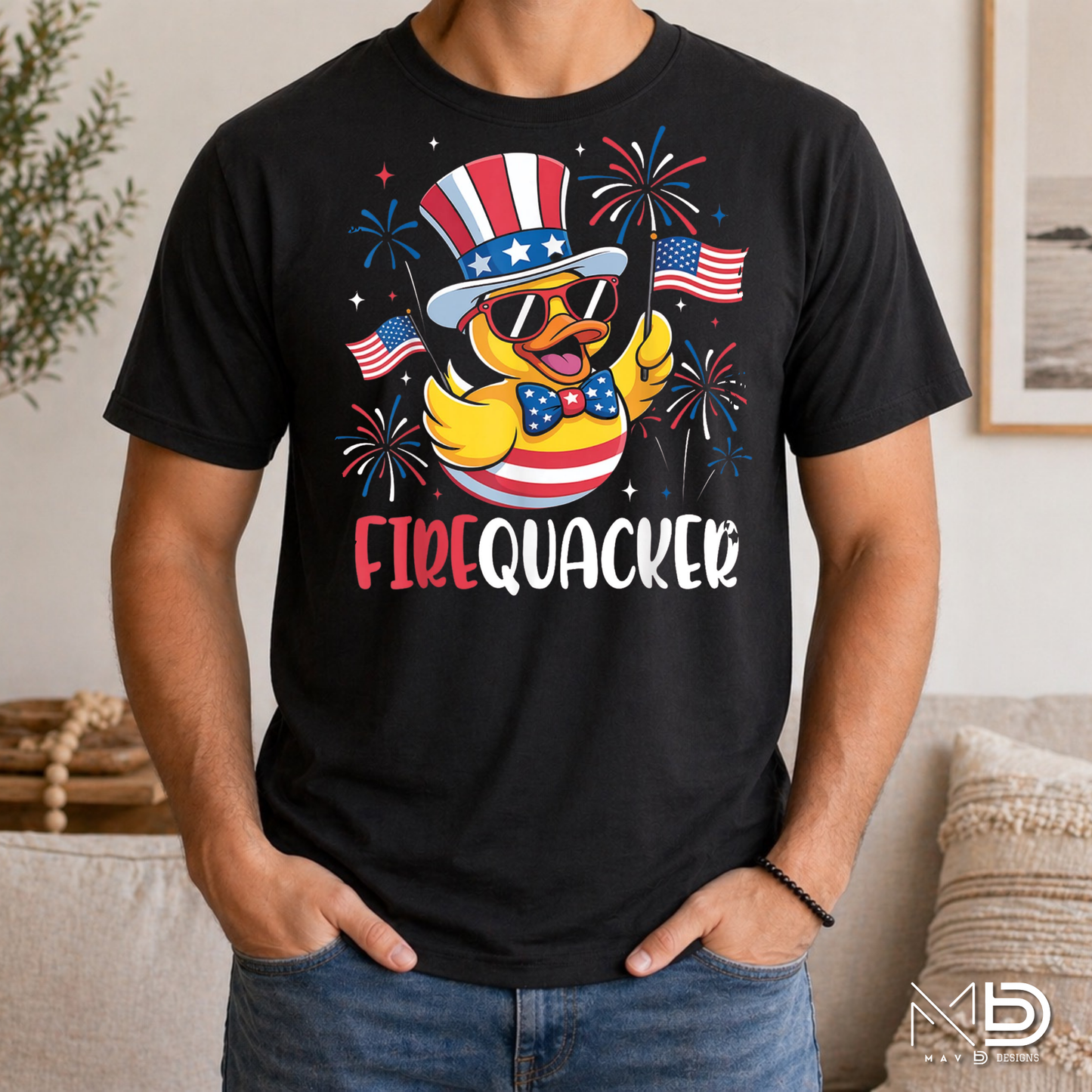 Funny Duck Patriotic Shirt | Firequacker Independence Day Tee
